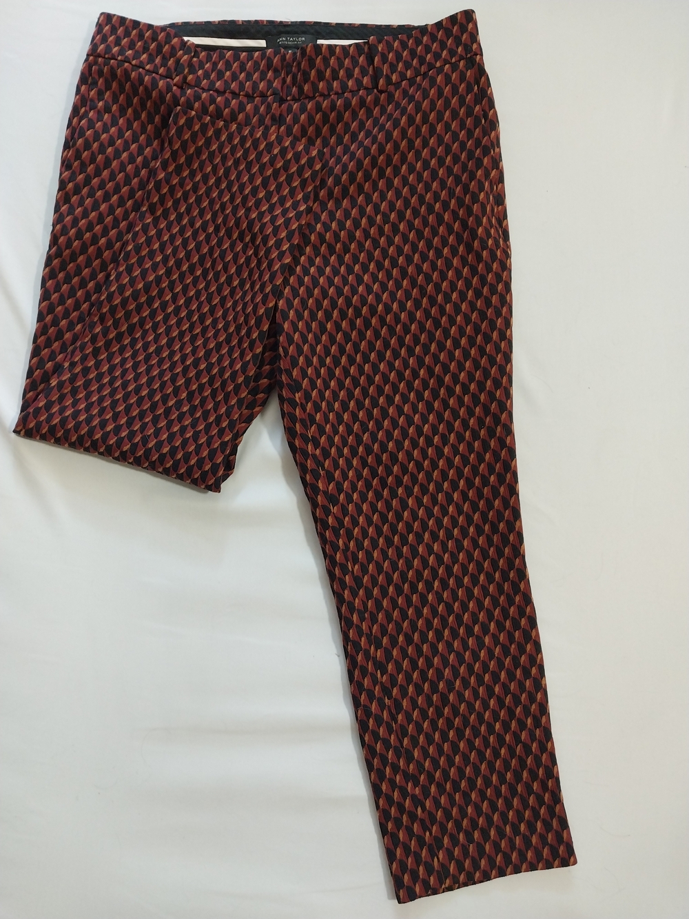 Vintage Ann Taylor Devin Fit Geometric Crop Ankle Trousers